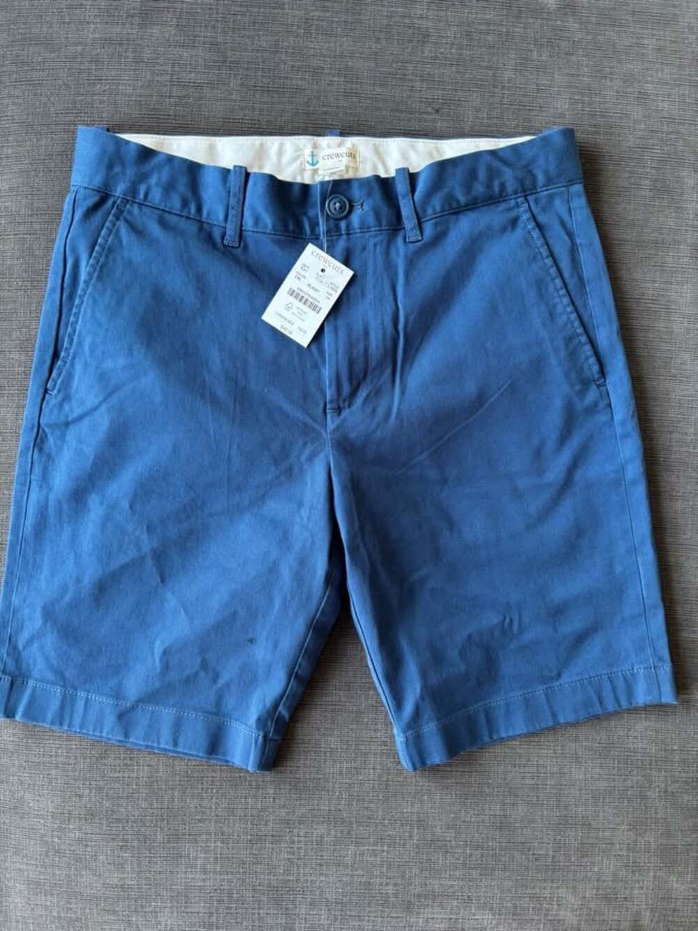 NWT Crewcuts J.Crew Boys Flat Front Chino Shorts Blue Size 14